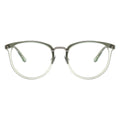 green translucent eyeglasses