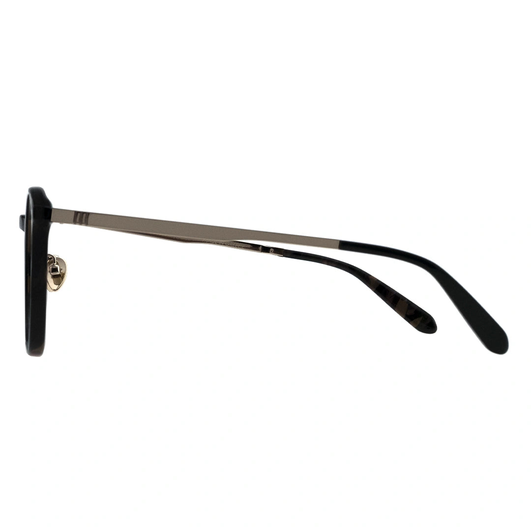 black silver round eyeglasses