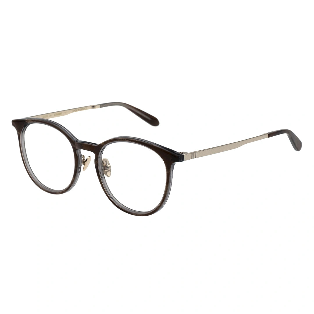 round brown frame eyeglasses