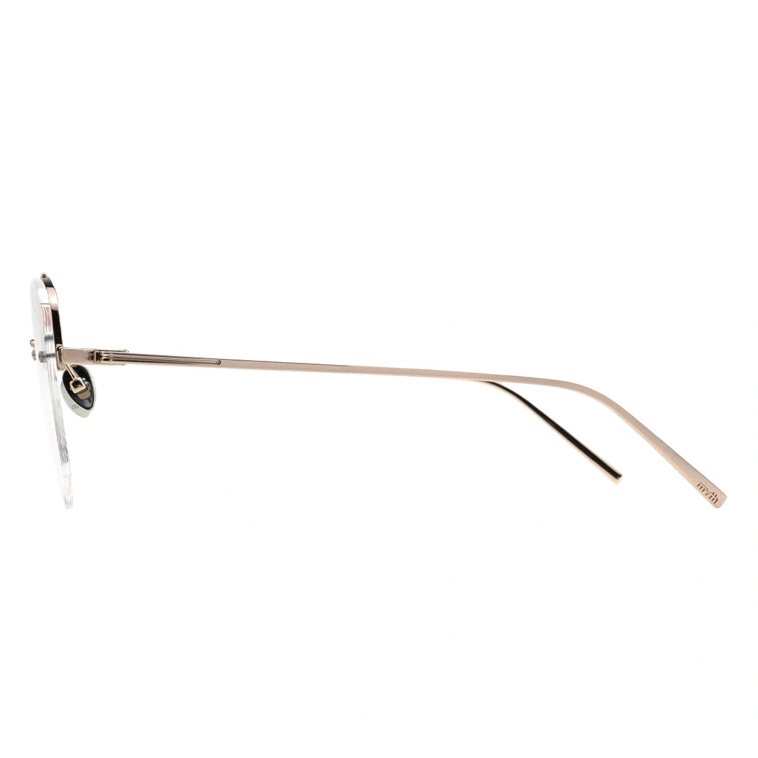 rose gold temple of eyeglasses