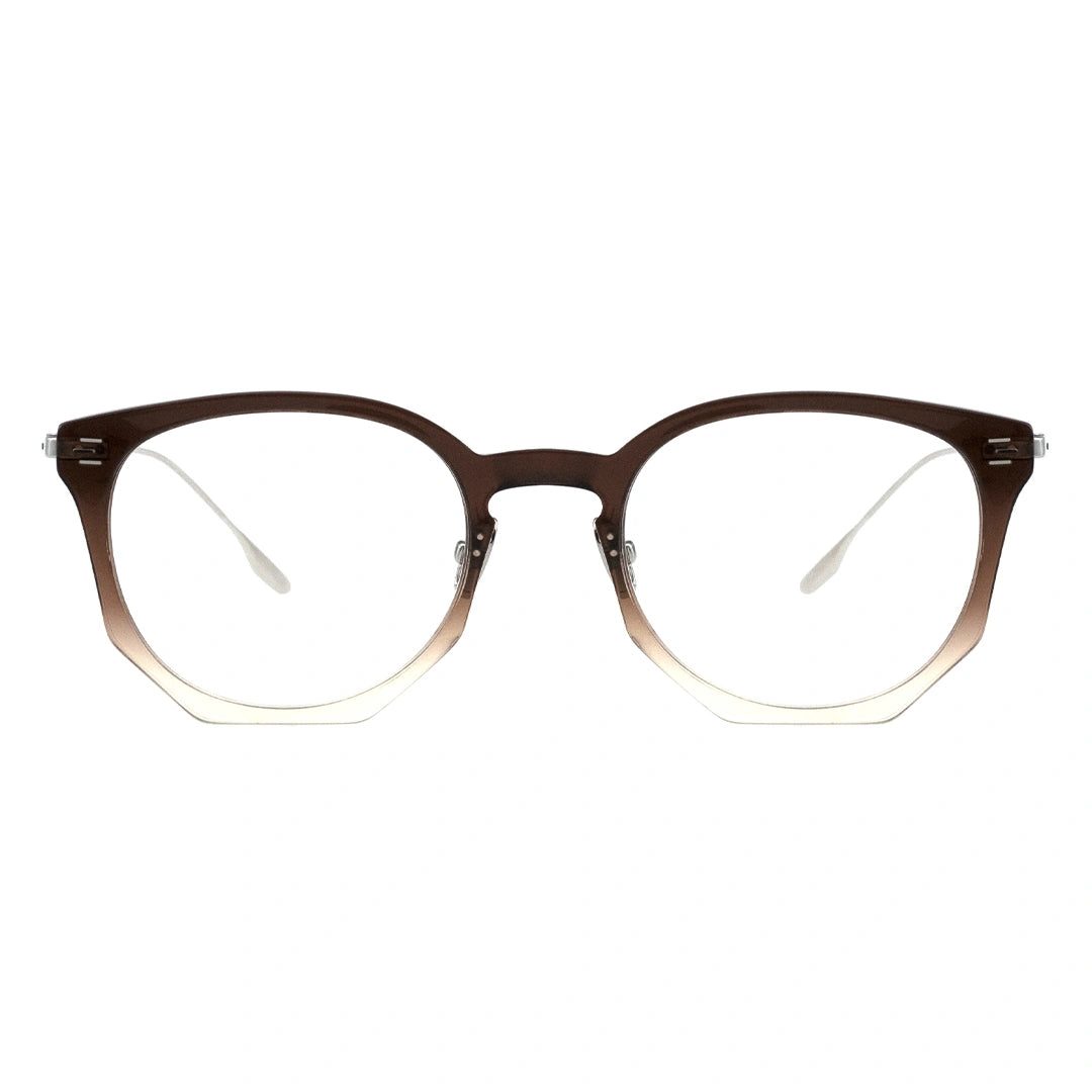 rounded cateye glasses brown