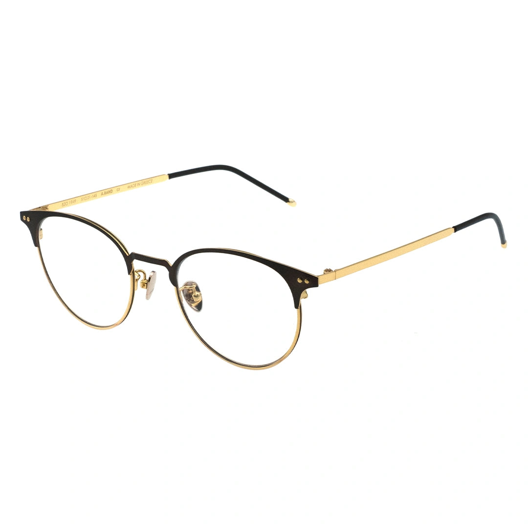 black gold round glasses, round eyeglasses