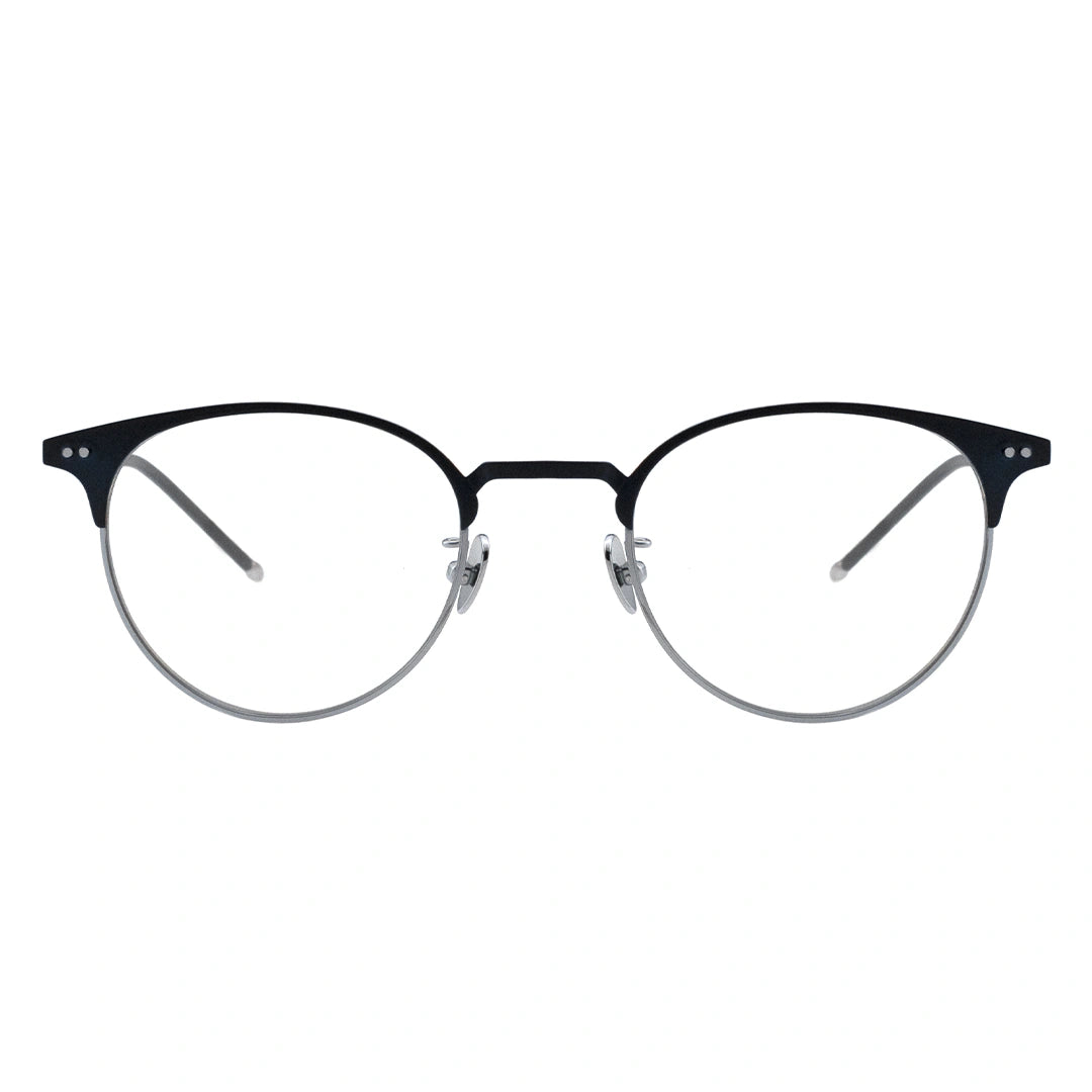black silver round glasses, round eyeglasses