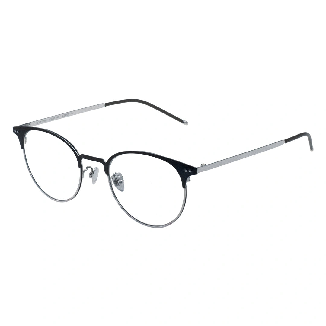 black silver round glasses, round eyeglasses