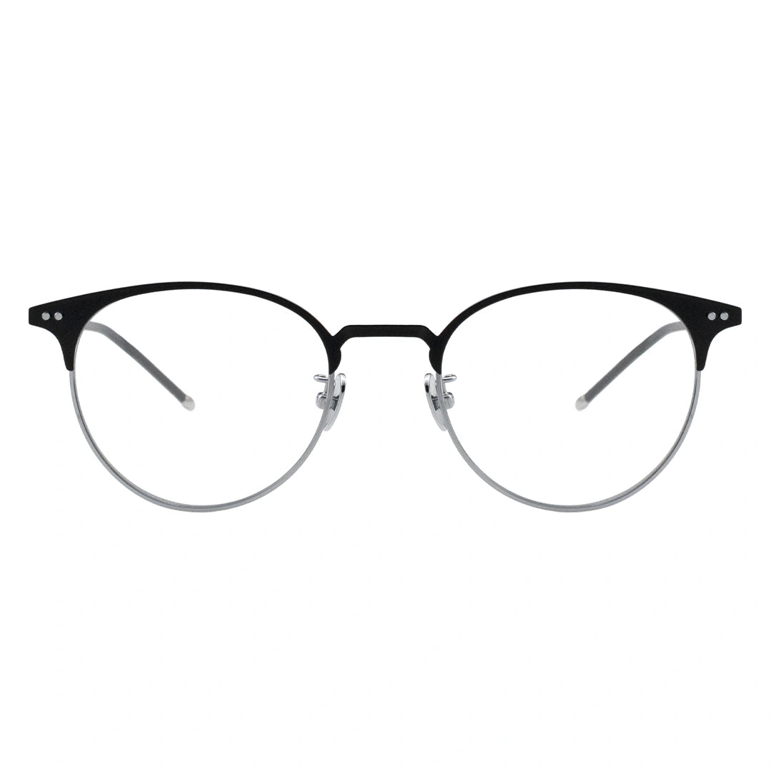 black silver round glasses, round eyeglasses