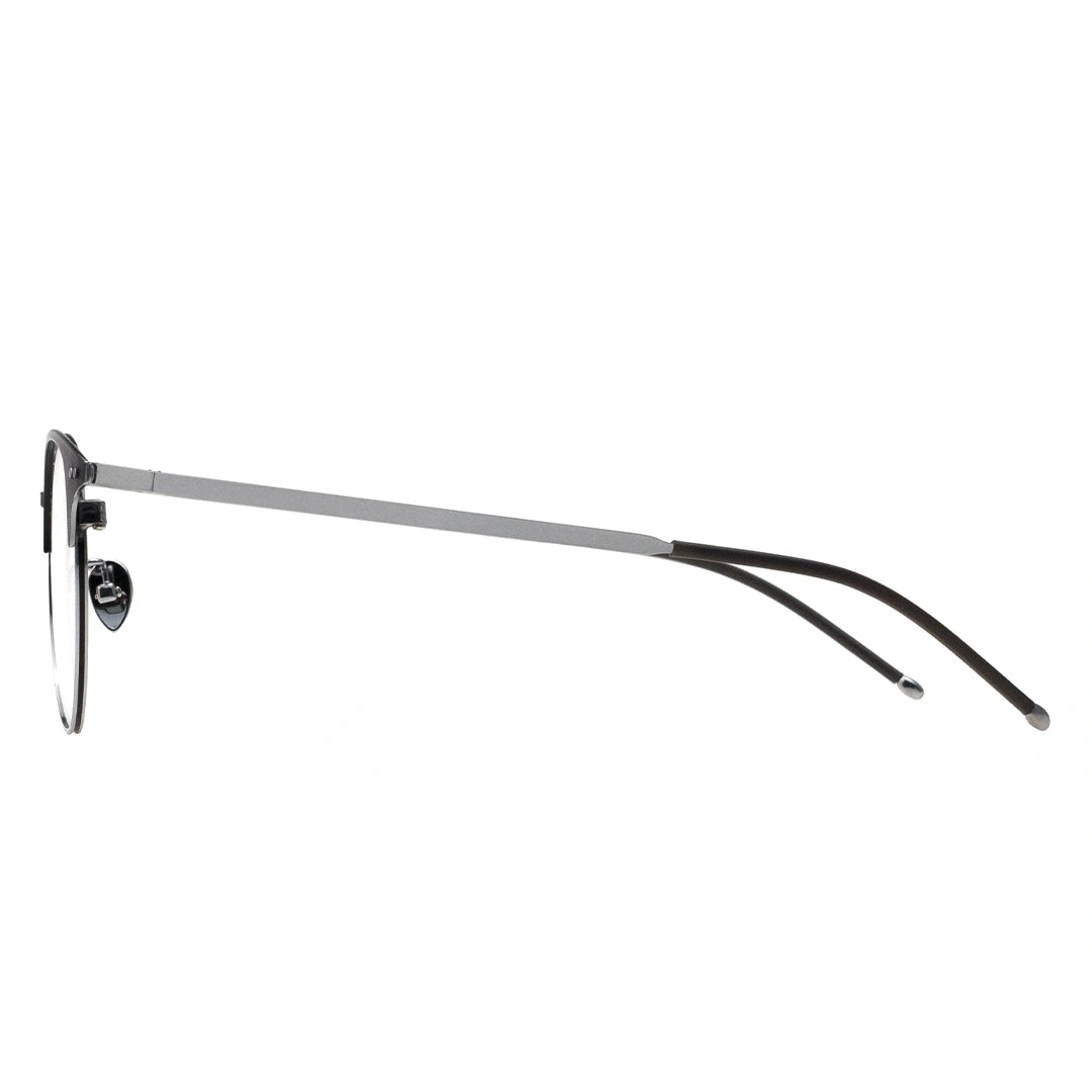 black silver round glasses, round eyeglasses