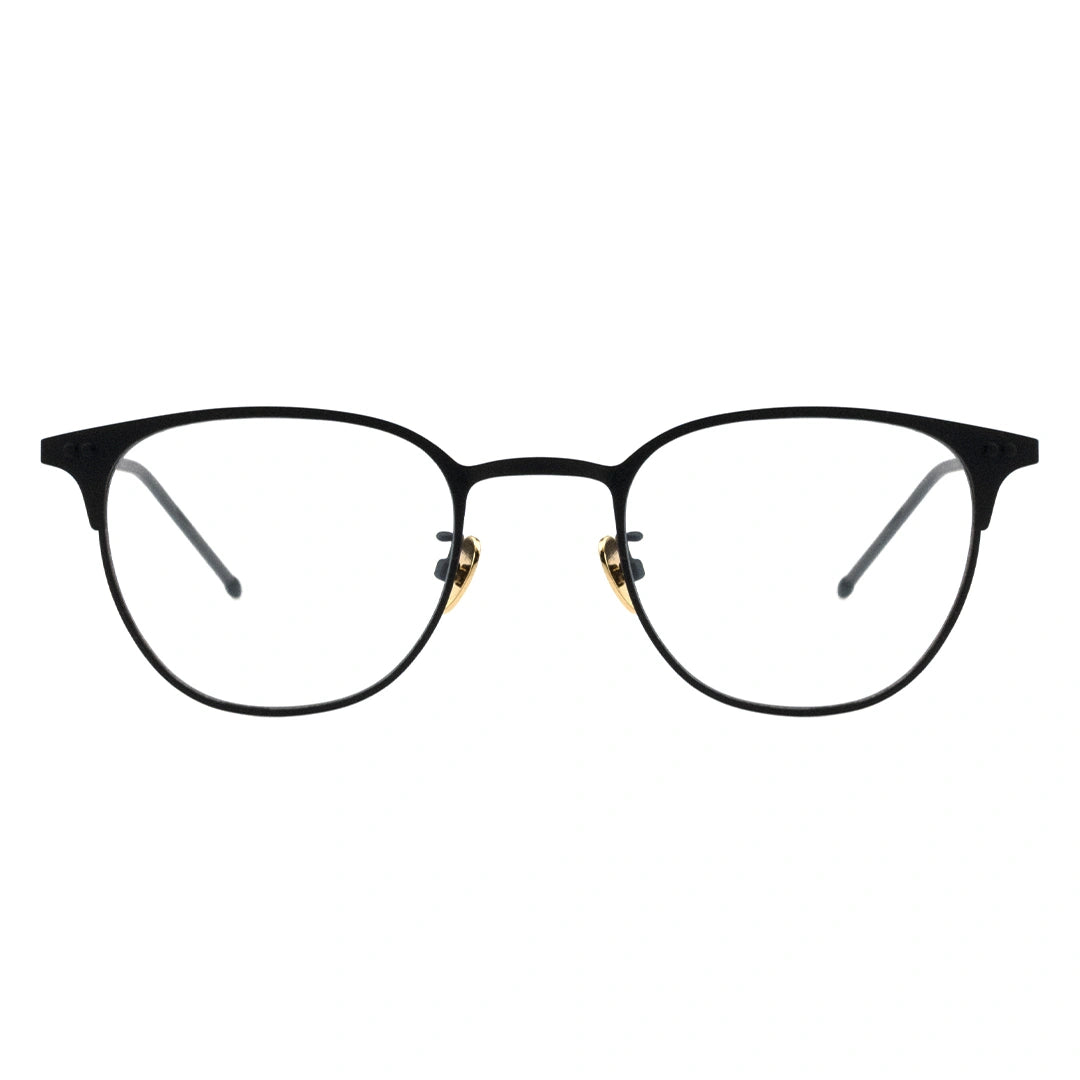 Black round glasses, browline eyeglasses