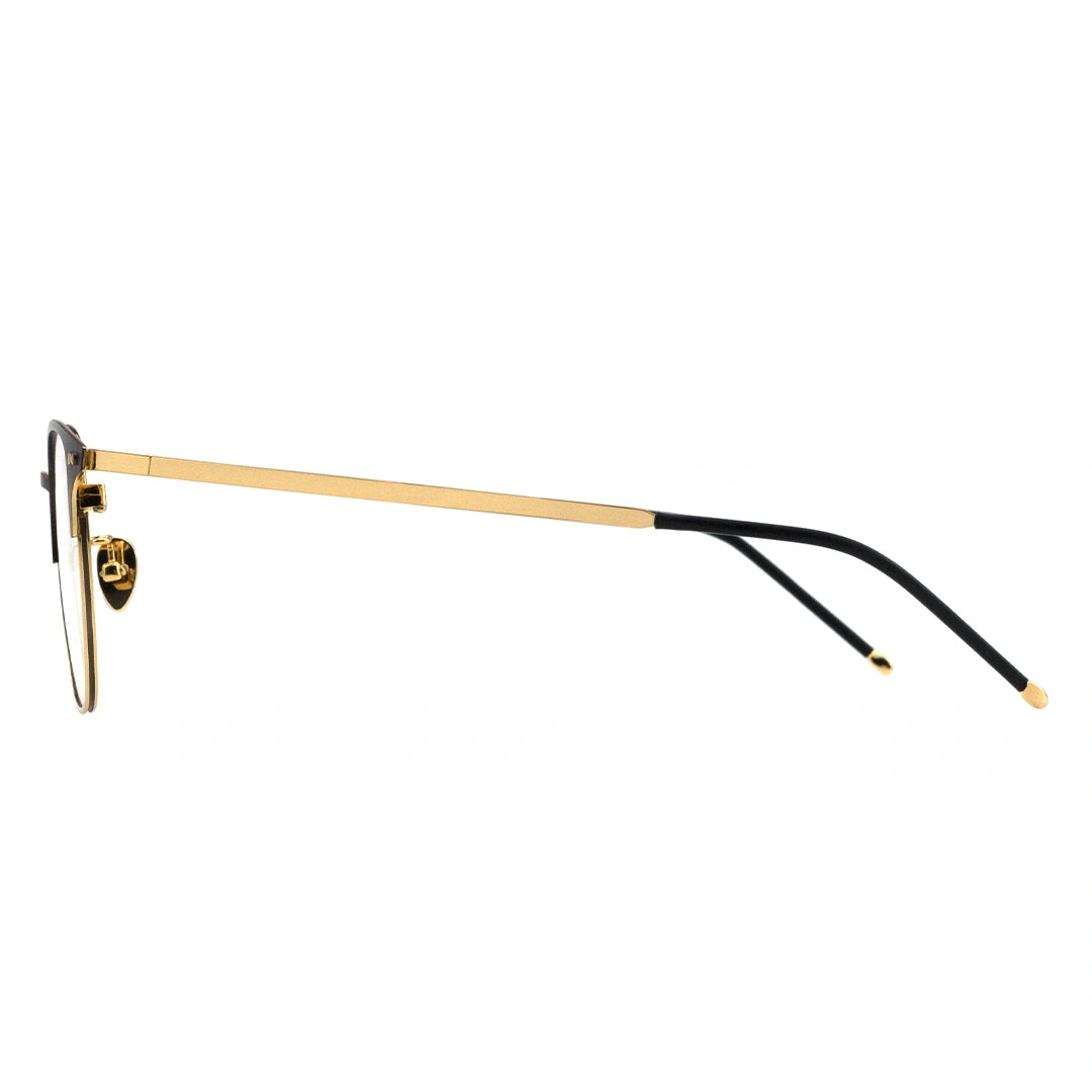 Black gold round glasses, browline eyeglasses, two-tone glasses