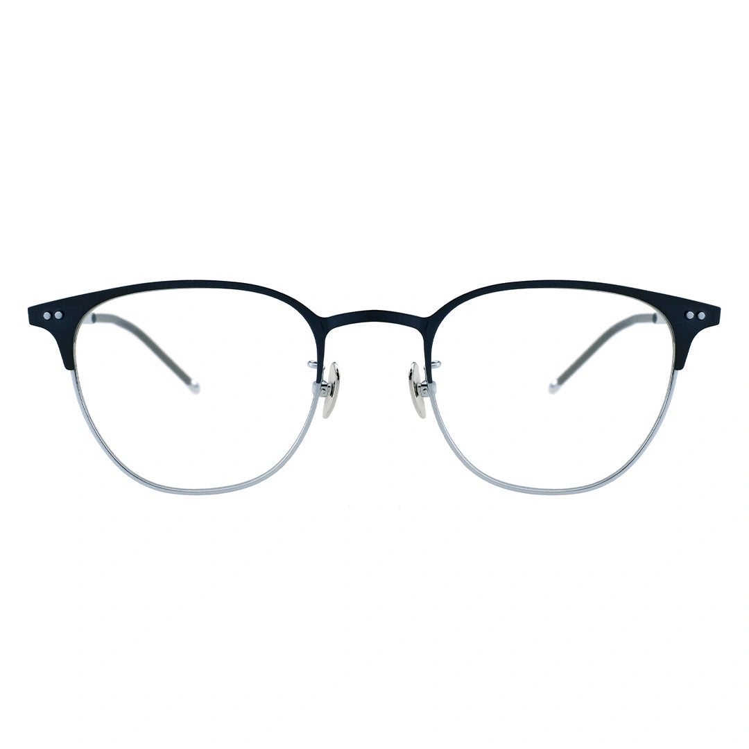 Black silver glasses, browline glasses