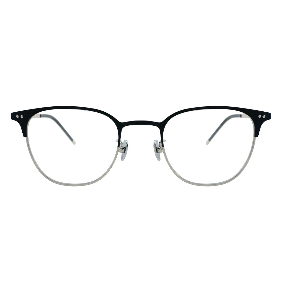 Black silver glasses, browline glasses