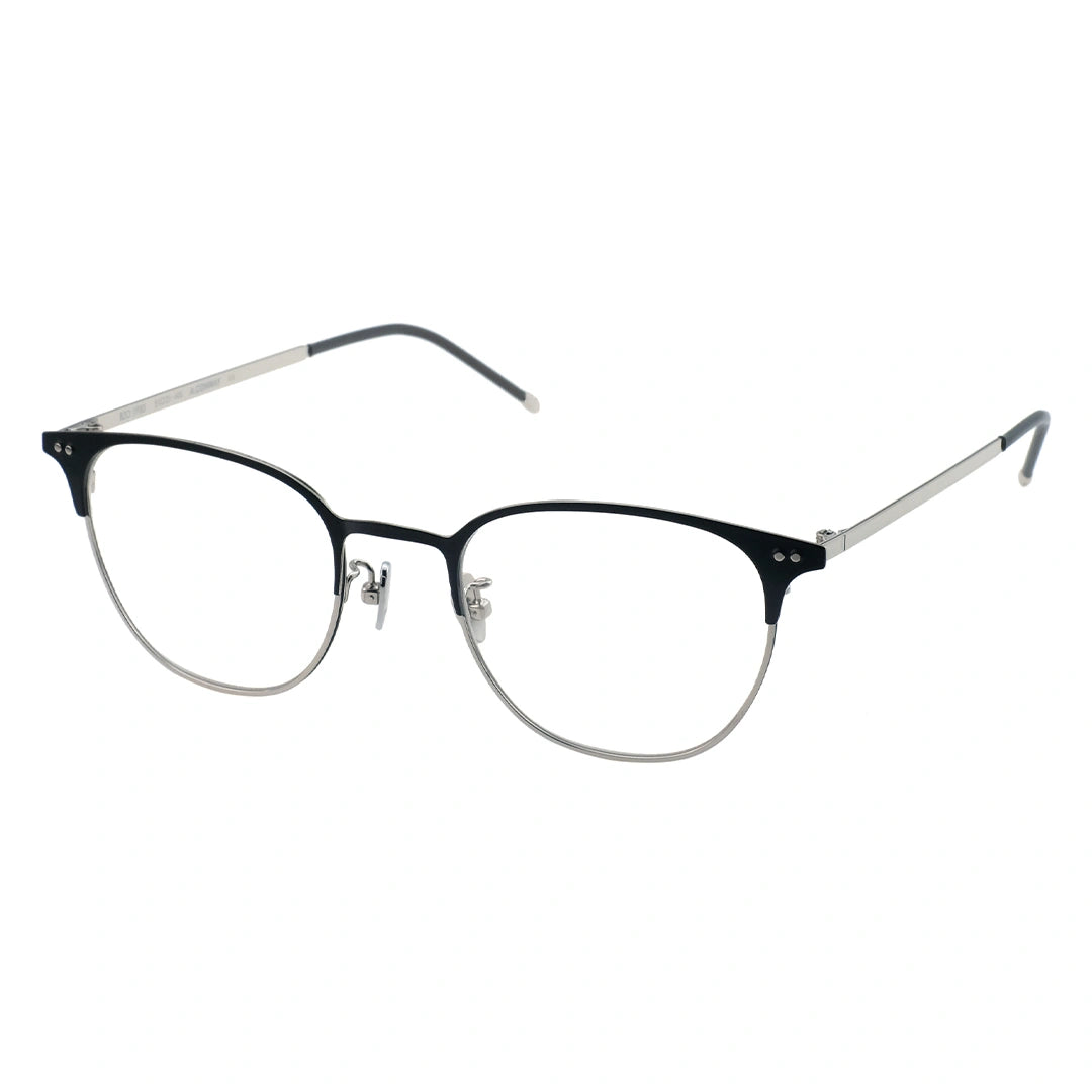 Black silver glasses, browline glasses