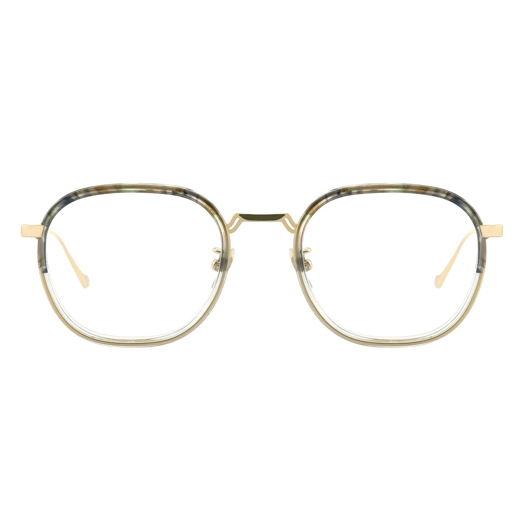 Gold oval eyeglasses, round glasses