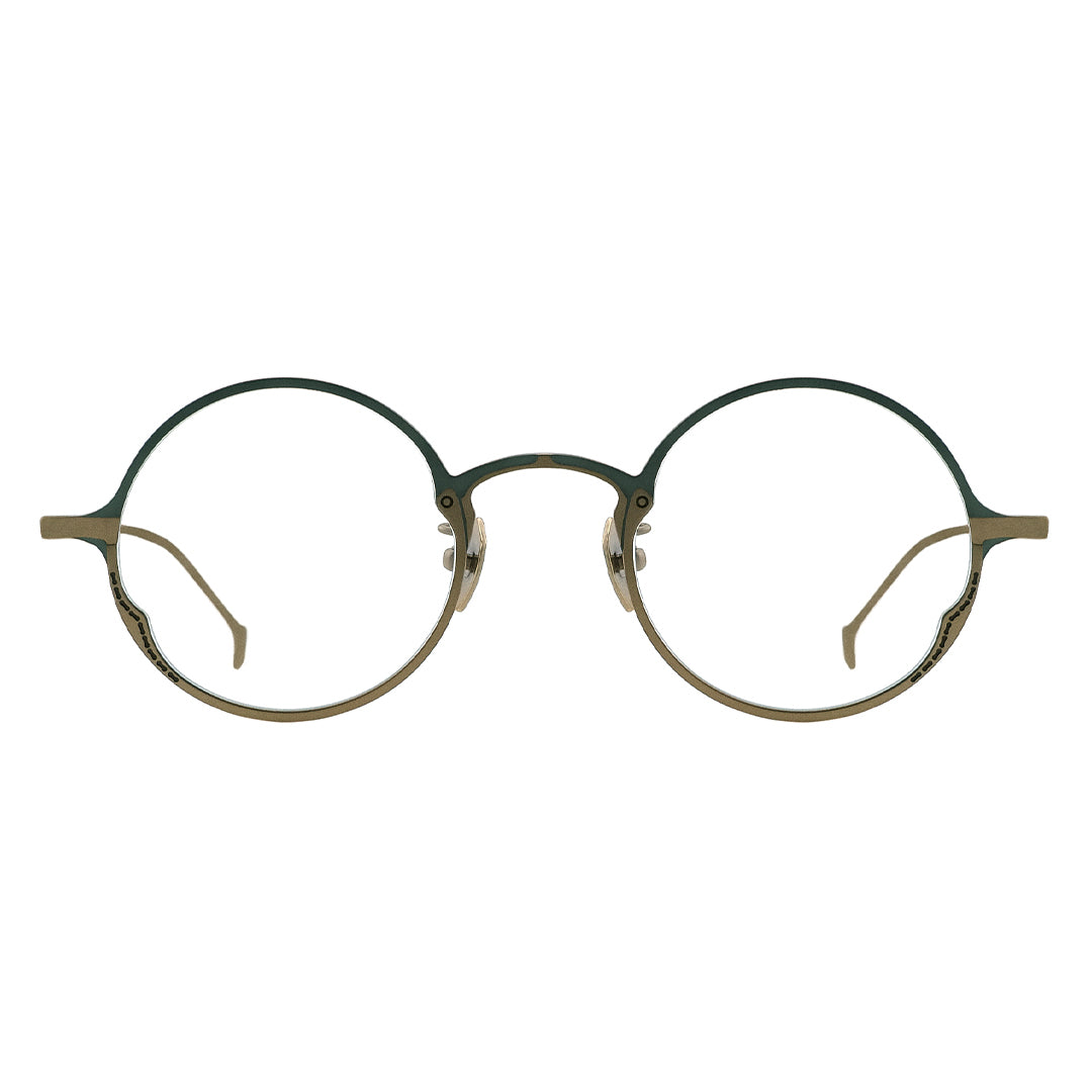 two tone eyeglasses, round glasses