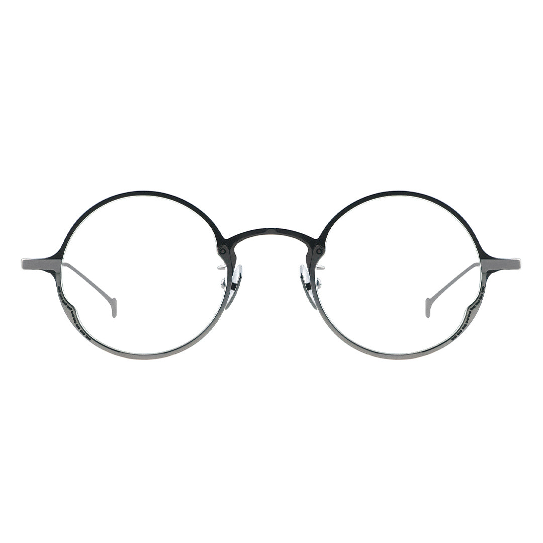 two tone eyeglasses, round glasses