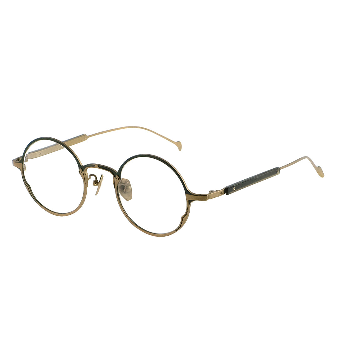 gold eyeglasses, gold round glasses