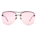 MYTH GREECE DEMETER geometric rimless pink mirrored sunglasses double bridge and metal frame sunglasses mens and womens