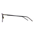 A pair of oval eyeglasses with a sleek frame design, featuring a blend of brown and gold metal.