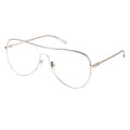 A pair of MYTH OPTICAL AIKTON eyeglasses with a sleek design, featuring a metallic frame and transparent lenses.