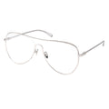 A pair of MYTH OPTICAL AIKTON eyeglasses with a sleek design, featuring a metallic and oversized frame.