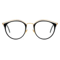 black and gold eyeglasses round