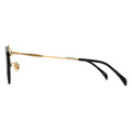 gold and black arm of eyeglasses