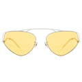 MYTH Greece ARROWS retro cat eye sunglasses with thin silver metal frame,  yellow sunglasses in 70s retro for womens and ladies