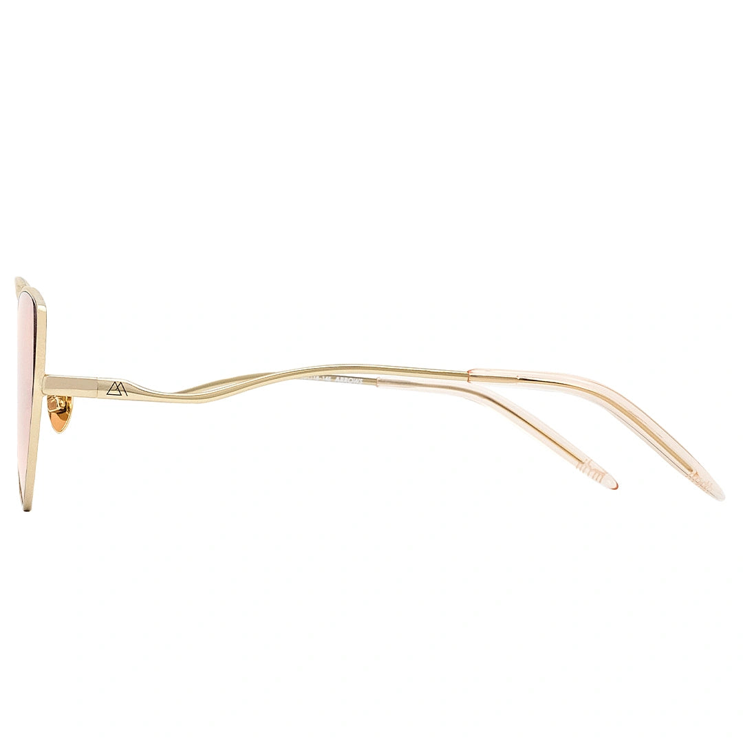 MYTH Greece ARROWS retro cat eye sunglasses with thin gold metal frame, pink sunglasses in 70s retro for womens and ladies