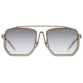 MYTH GREECE ORION oversized square sunglasses light grey, metal frame with Inverted V bridge, double bridge, gold  metal frame sunglasses mens and womens sleek and elegant