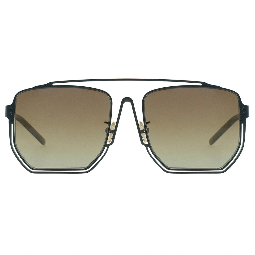 MYTH GREECE ORION oversized square sunglasses light brown, metal frame with Inverted V bridge, double bridge, metal frame sunglasses mens and womens sleek and elegant