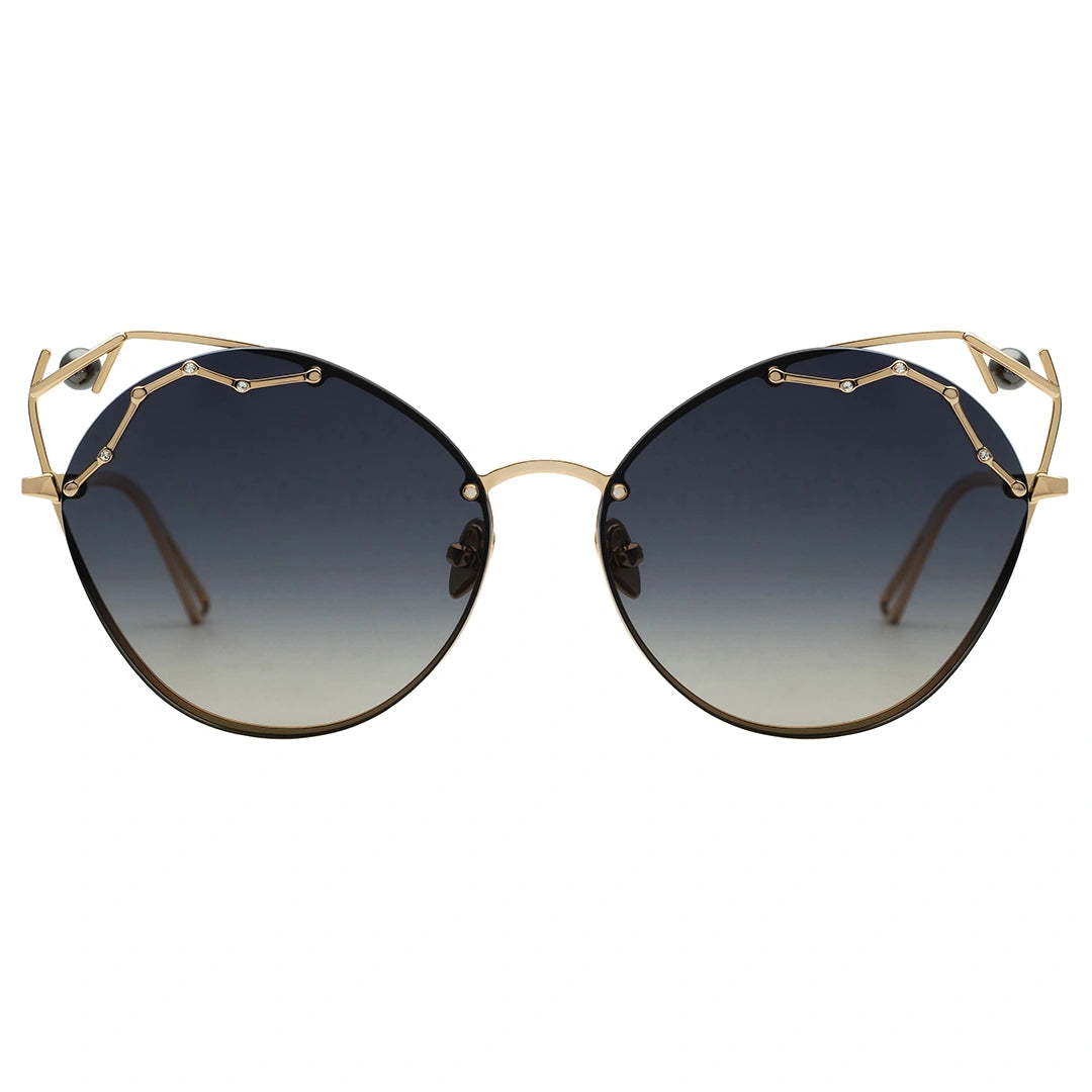 MYTH GREECE LETHE cat eye dark sunglasses polarized womens ladies,thin gold metal frame sunglasses retro vintage