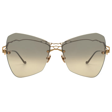 LESVOS butterfly-shaped frame with gold mirror sunglasses