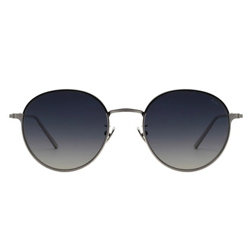 MYTH GREECE EPOCH dark black round polarized sunglasses thin silver frame retro round sunglasses rimless
mens and womens adjustable nose pad