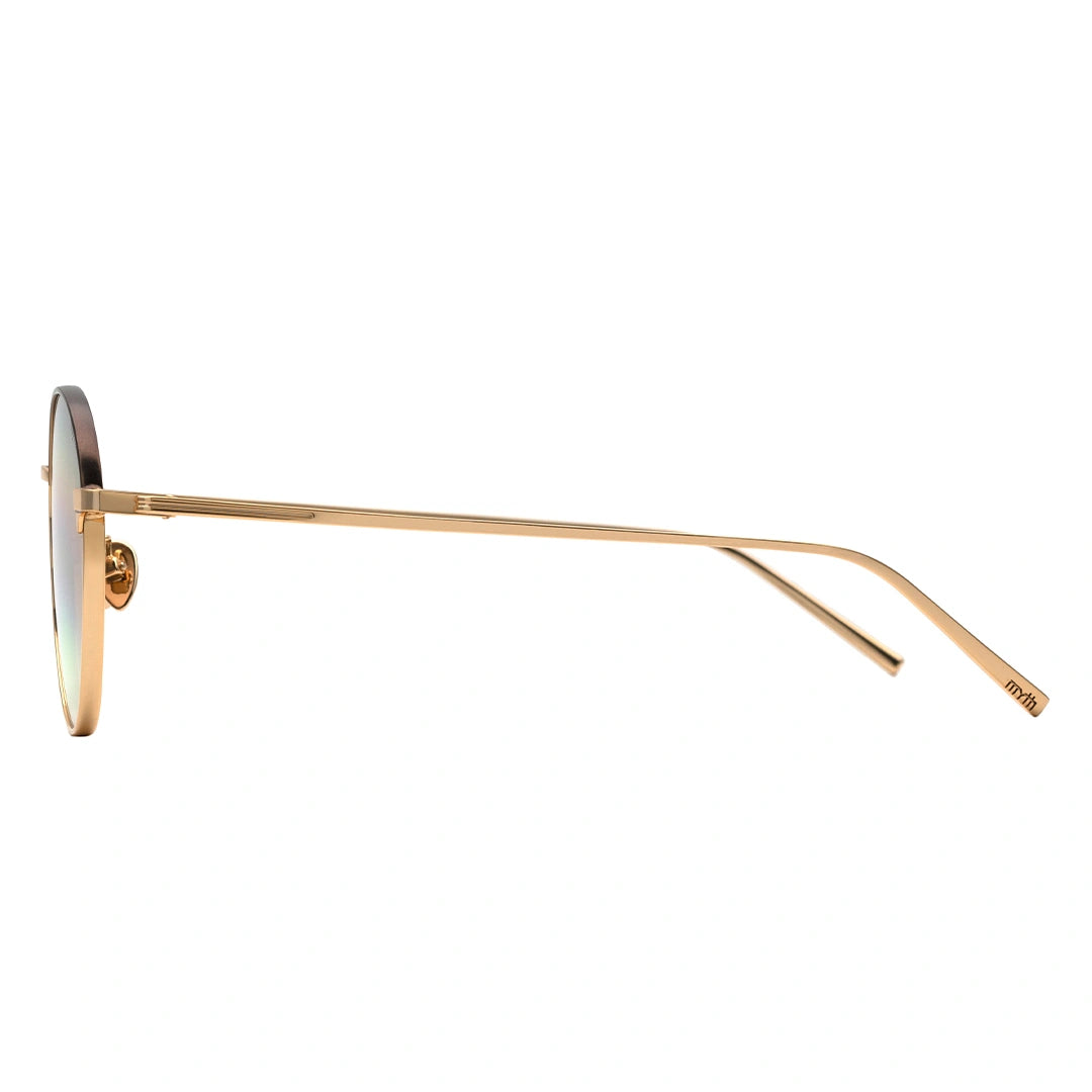 MYTH GREECE EPOCH light tinted round gold polarized sunglasses thin gold frame retro round sunglasses rimless
mens and womens adjustable nose pad