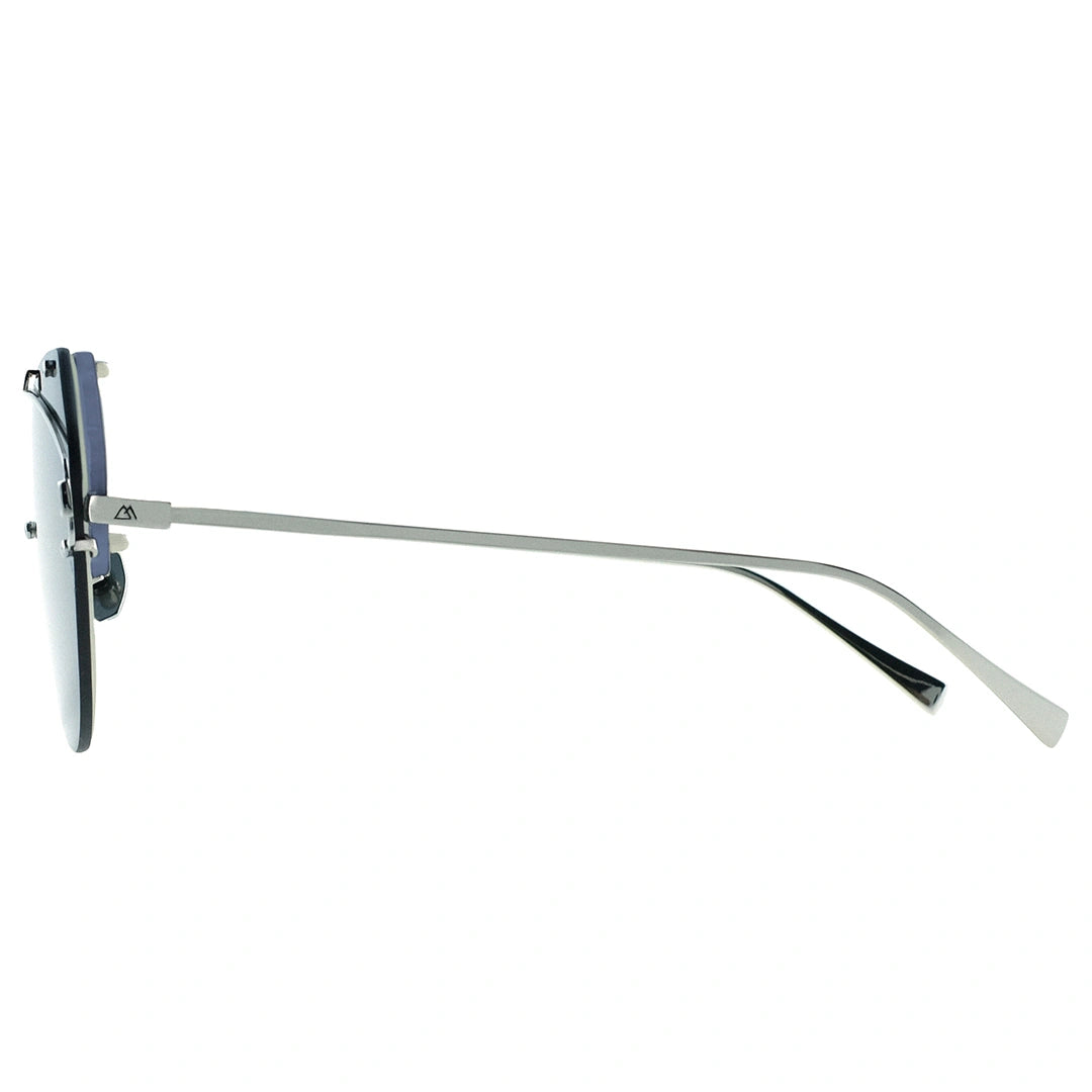 MYTH Greece oversized cat eye sunglasses one piece silver metal frame mens and womens with adjustable nose pad