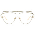 MYTH Greece oversized cat eye transparent clear sunglasses futuristic one piece gold metal frame mens and womens with adjustable nose pad