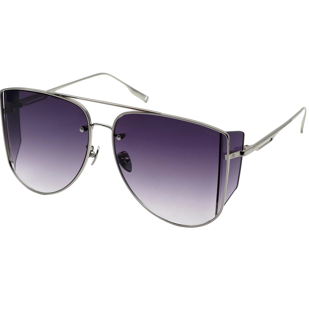 MYTH GREECE Y4 SYMBOL oversized aviator sunglasses flat top semi side-shield purple sunglasses, navigator sunglasses mens and womens thin frame double bridge