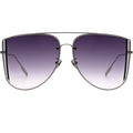 MYTH GREECE Y4 SYMBOL oversized aviator sunglasses flat top semi side-shield purple sunglasses, navigator sunglasses mens and womens thin frame double bridge