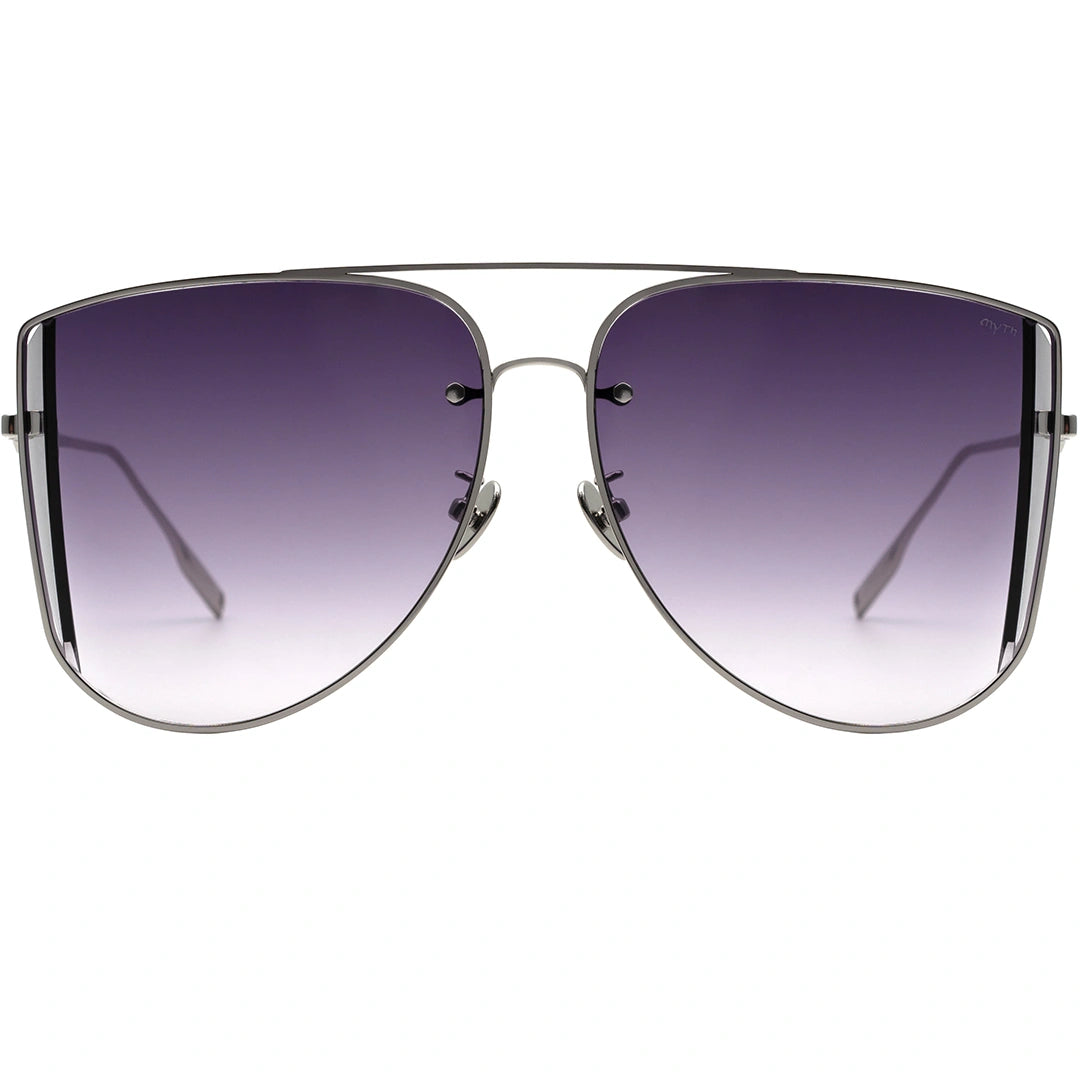 MYTH GREECE Y4 SYMBOL oversized aviator sunglasses flat top semi side-shield purple sunglasses, navigator sunglasses mens and womens thin frame double bridge