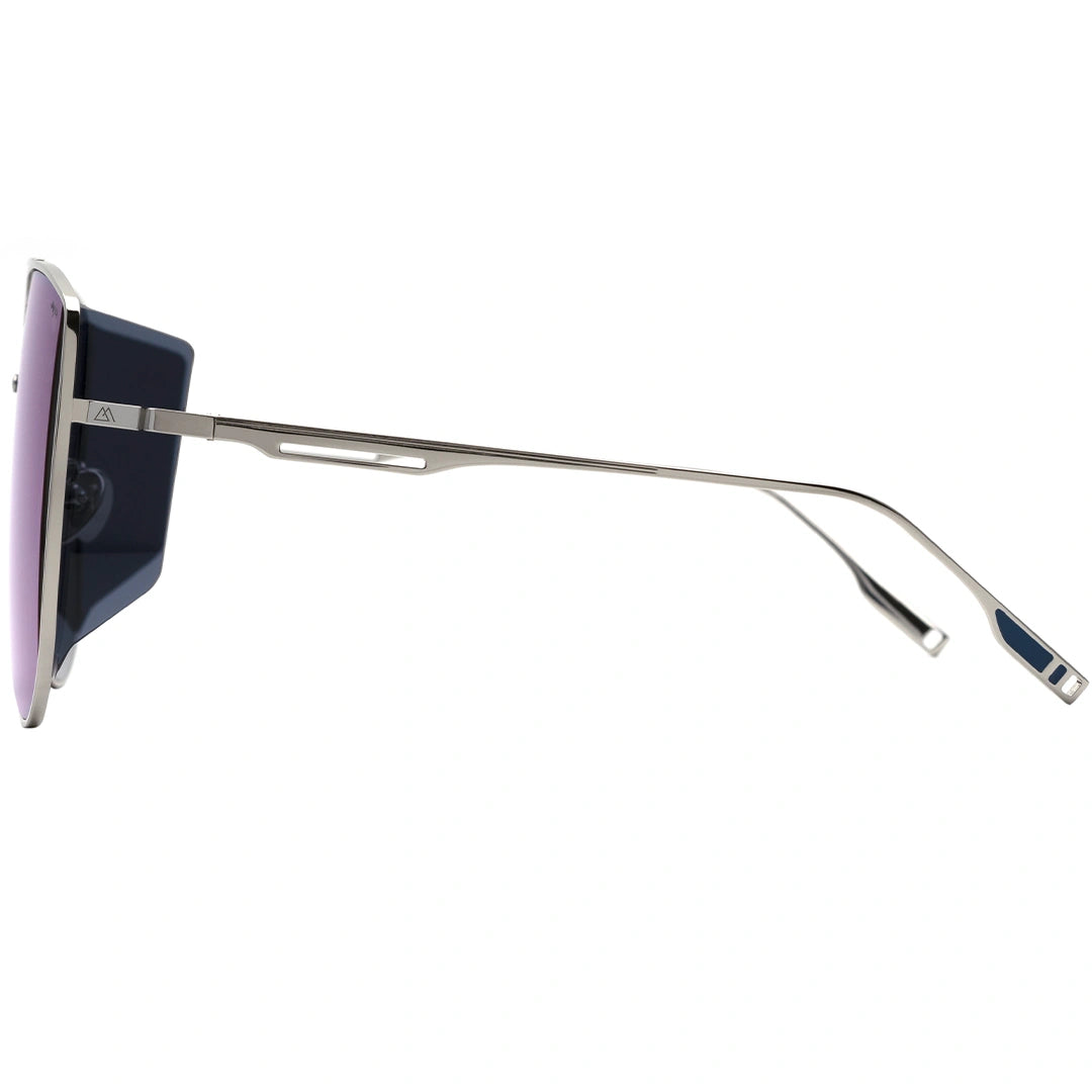 MYTH GREECE Y4 SYMBOL oversized aviator sunglasses flat top semi side-shield blue sunglasses, navigator sunglasses mens and womens thin  metal frame double bridge