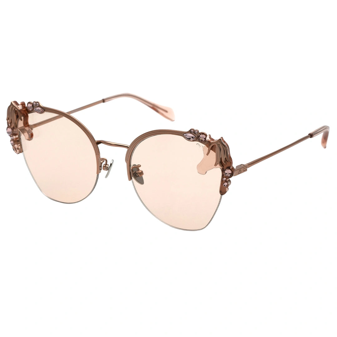 MYTH GREECE M4 ELATION women's metallic cat-eye sunglasses gold frame pink lens with adjustable nose pad ladies newest sunglasses
