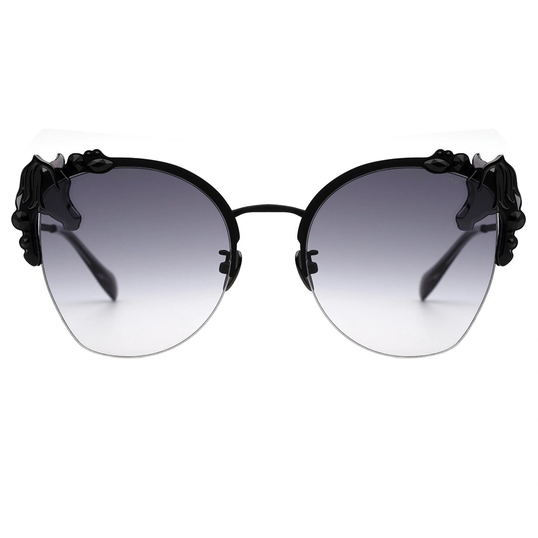 MYTH GREECE M4 ELATION women's metallic cat-eye blacksunglasses gold frame grey lens with adjustable nose pad ladies newest sunglasses