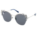 MYTH GREECE M4 ELATION women's metallic cat-eye sunglasses silver frame blue grey lens with adjustable nose pad ladies newest sunglasses