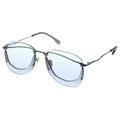 MYTH GREECE DARKO aviator light tinted blue sunglasses futuristic two  lens avant-garde fashion thin silver metal frame novelty mens and womens