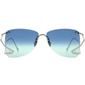 MYTH GREECE MEMENTO blue rim less sunglasses silver metal curved frame aviators womens ladis sunglasses elegant vintage