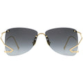 MYTH GREECE MEMENTO grey rim less sunglasses gold metal curved frame aviators womens ladis sunglasses elegant vintage