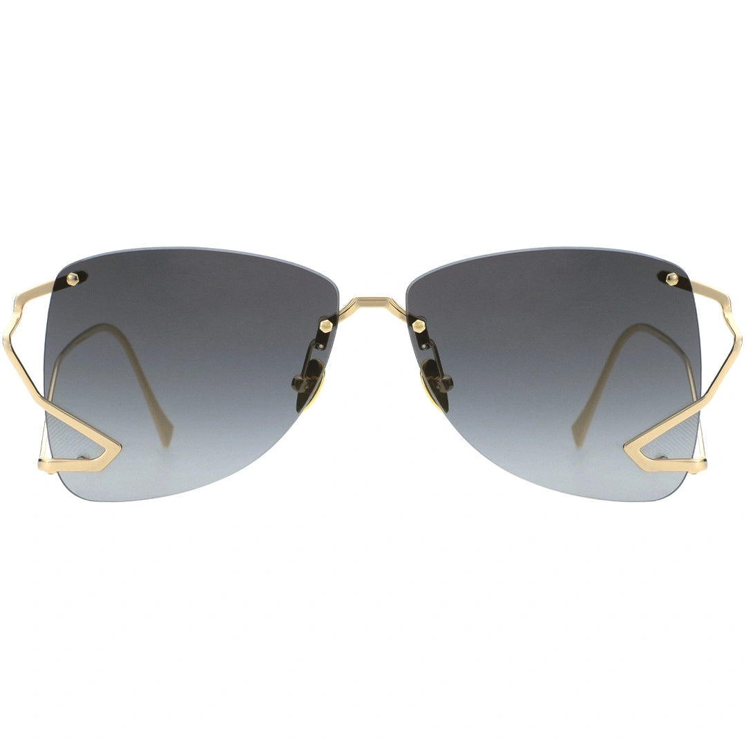 MYTH GREECE MEMENTO grey rim less sunglasses gold metal curved frame aviators womens ladis sunglasses elegant vintage