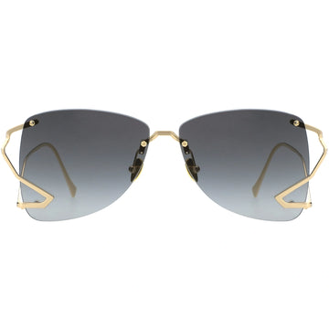 MYTH GREECE MEMENTO grey rim less sunglasses gold metal curved frame aviators womens ladis sunglasses elegant vintage