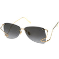 MYTH GREECE MEMENTO grey rim less sunglasses gold metal curved frame aviators womens ladis sunglasses elegant vintage