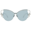 MYTH Greece retro cat eye sunglasses. Womens laides light grey retro 70s butterfly shape sunglasses with snake shape rim decoration. thin  silver metal frame, elegant vibe