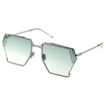 MYTH GREECE EPHESUS geometric light tinted green sunglasses square silver metal frame mens and womens chic fashion avant-garde urban